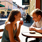 **

*Prompt:* A person calmly sitting at a café table, receiving feedback with a relaxed and receptive expression. Another person leans in, speaking thoughtfully. The background shows a pleasant, sunny afternoon scene. Focus on creating a feeling of trust and open communication in a comfortable environment.

**