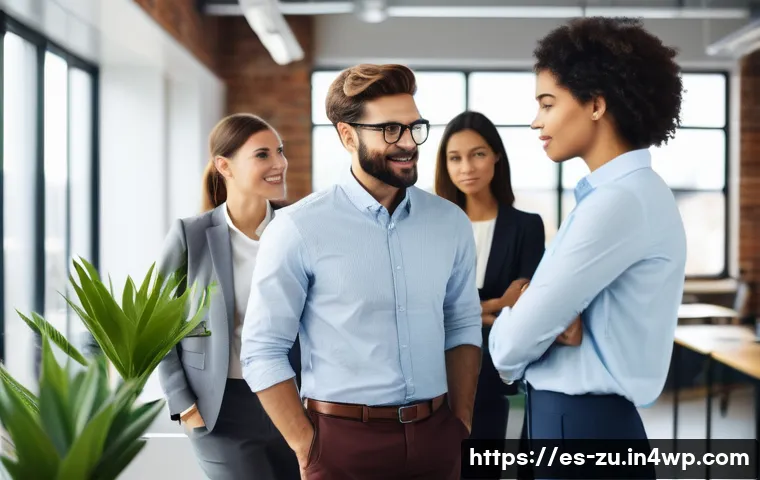 피드백 수용 시 유의해야 할 점 - A diverse professional team engaged in a respectful feedback session in a modern office environment,...
