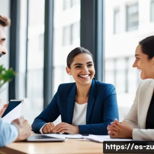 피드백 수용력 향상을 위한 직장 내 훈련 세션 - A diverse group of professional colleagues in a modern Spanish office setting, engaging in a lively ...