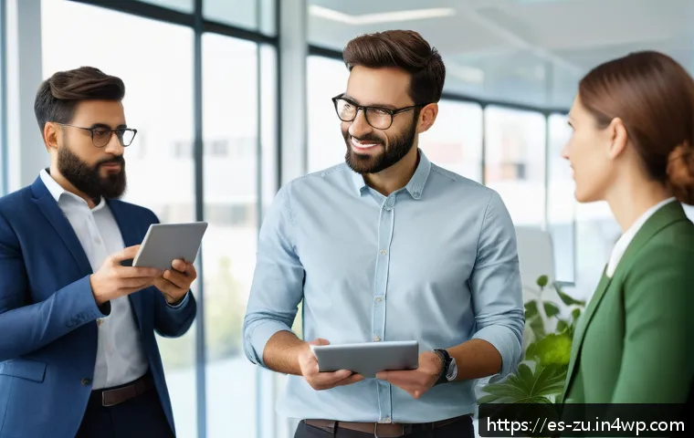 피드백을 통해 의사결정 능력 강화하기 - A professional office setting where a diverse team of colleagues is engaged in a constructive feedba...